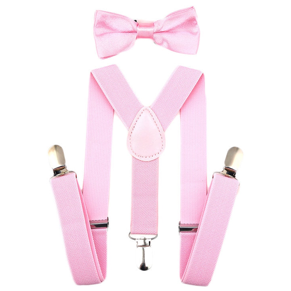 Elastic Webbing Adjustable Kids Suspenders With Bowtie Bow Tie Set Performance Matching Ties Outfits For Girls Boys
