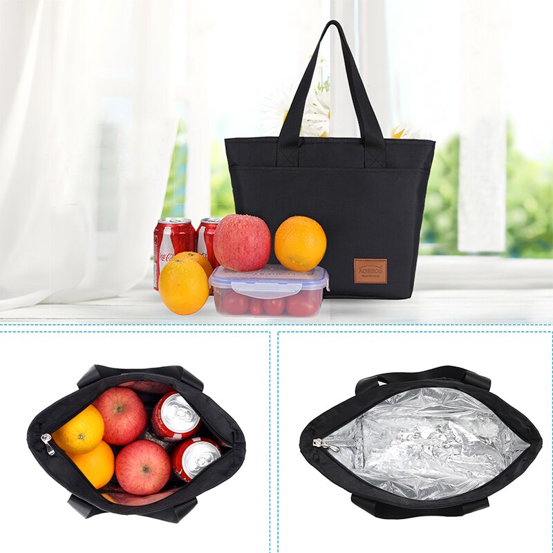 Aosbos Canvas Insulated Lunch Bags Women Thermal Cooler Bag Students Leisure Picnic Bag Tote loncheras termicas para mujer