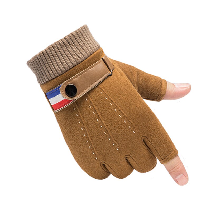 Nappaglo Leren dameshandschoenen van nappaleer, halfvingerloze vingerloze handschoenen voor fitness, gevoerde handschoenen voor autorijden, fietsen, motorrijden, Grijs, L (19/20 cm