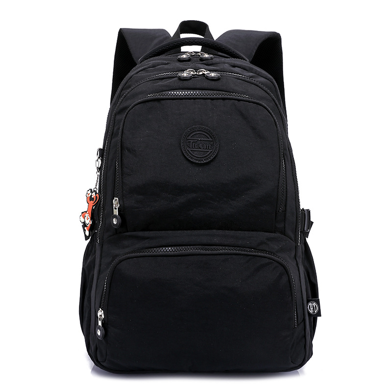 TEGAOTE Men's Backpack Travel Bag Nylon Waterproof Mochila Feminina Bagpack Bolsas School Bags for teenager Boys Children's: 12 inches / black