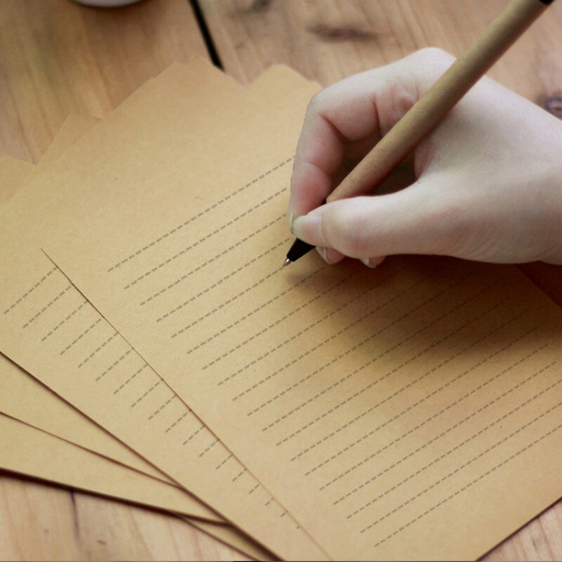 10Sheets/Pack A5 Kraft Letter Paper Pad Writing Paper Office School Supplies Stationery Paper for Letter Writing