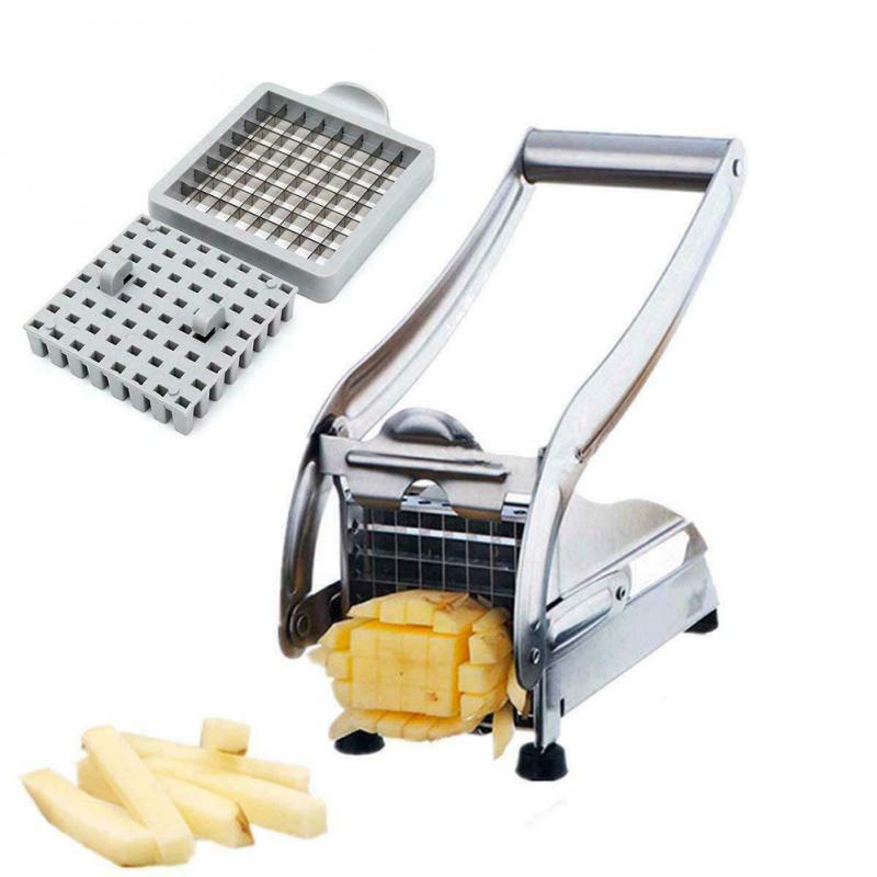 Edelstahl Französisch Frites Schneider Kartoffel Chips Streifen Schneiden Maschine Maker Slicer Chopper Dicer Home Küche Esszimmer Gadgets