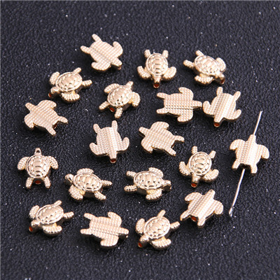 10 Pcs 12*13 Mm Twee Kleur Schildpad Bead Spacer Bead Bedels Voor Diy Kralen Armbanden Sieraden Handgemaakte maken: KC gold