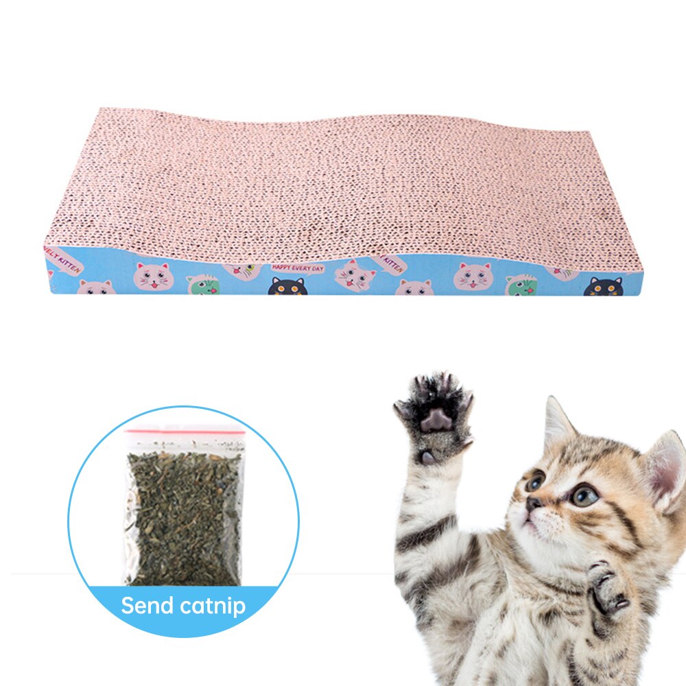 Corrugated Cat Scratch Board Pad Grinding Nails Interactive Protecting Furniture Cat Toy Large Size Cat Scratcher Toy Cardboard: 40x22x4.5cm 04