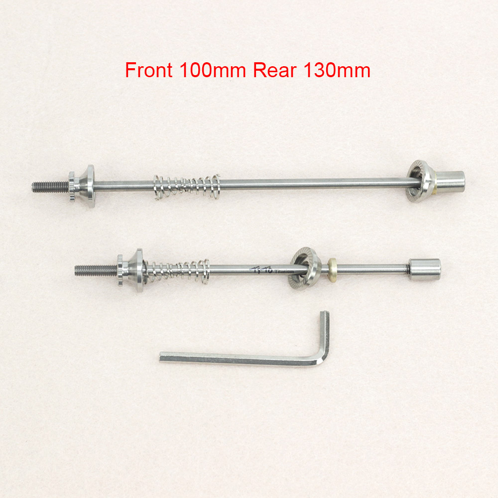 Titanium Skewers Ti Quick Release MTB Road Folding Bike Hex M4 74mm 100mm 130mm 135mm MTB Slow Release QR Skewer: full ti 100mm 130mm