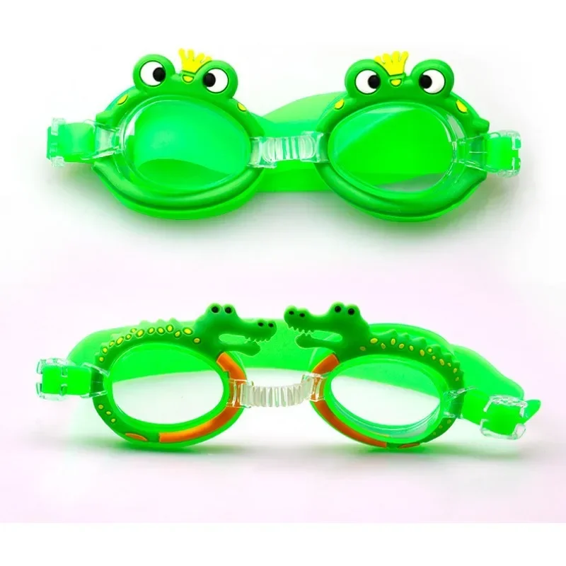 Lunettes de natation en silicone pour enfants, bandages souples réglables, élastiques et étanches, équipement de piscine pour filles, dessin animé mignon