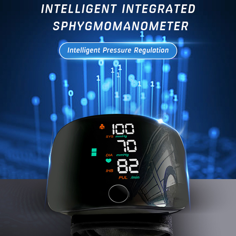 Tensiomètre numérique automatique au poignet, sphygmomanomètre intelligent, écran tactile LCD, voix aste, BP tonomcirculation, fréquence cardiaque