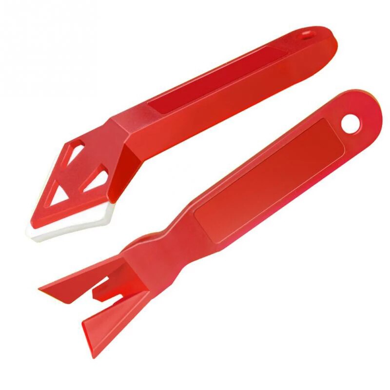 5-in-1 Glass Glue Angle Scraper Adhesive Residue Scraper Caulk Finishing Tool QP2: red 2 piece set