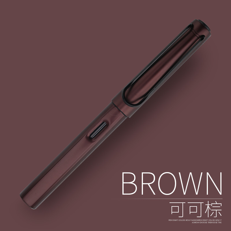 Hollow Out Clip Metal Fountain Pen 0.38mm 0.5mm Posture Correction Ink Pens Stationery School Office Supplies: Auburn / F