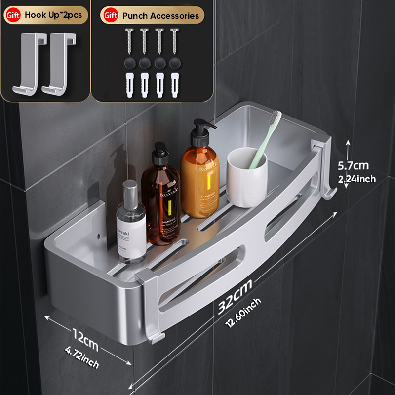 Badezimmer Regal Dusche Regale Ecke Regal Aluminium Wand Halterung Dusche Storage Rack Halter Bad Veranstalter Home Appliance: XL Sliver 1