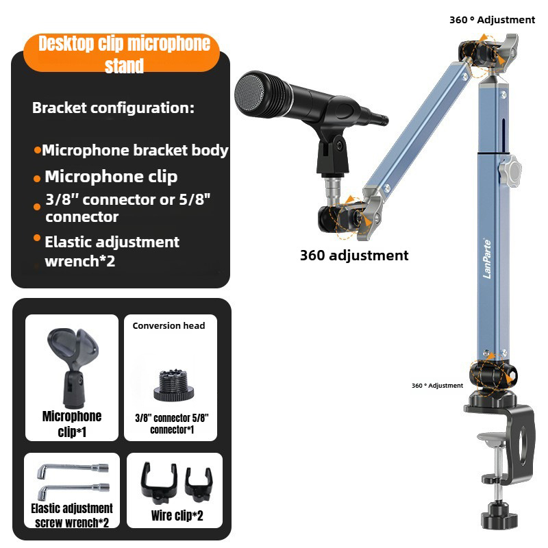 Mikrofonarm-Mikrofonständer für Blau Yeti FIFINE bin8 K669B HyperX QuadCast SoloCast beim2020 Shure SM7B MV7 und andere Mikrofonen: Schwarz