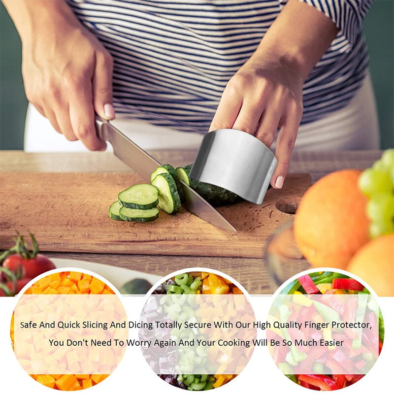 Keuken Gadgets Rvs Finger Protector Verstelbare Finger Guard Groentesnijder Vinger Cover Keuken Accessoires