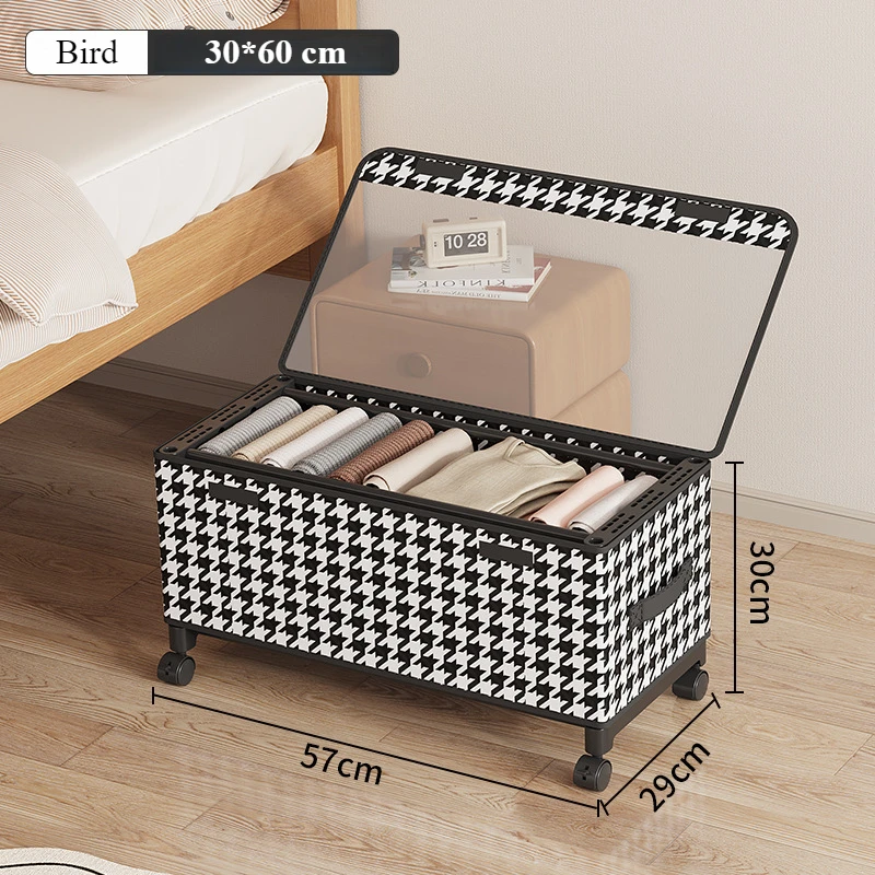 Stockage sous le lit avec roulettes, grands conteneurs de stockage, stockage roulant pour vêtements, boîte de rangement mobile Non tissée sous le lit: BLEU CIEL