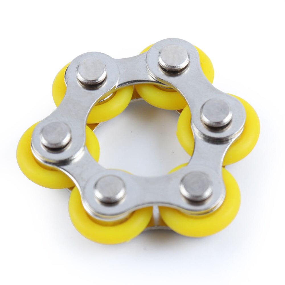 Decompression Pressure Reduction Fun Bicycle Chain Key Ring Fidget Toy Stress Reliever Anxiety Relief: F