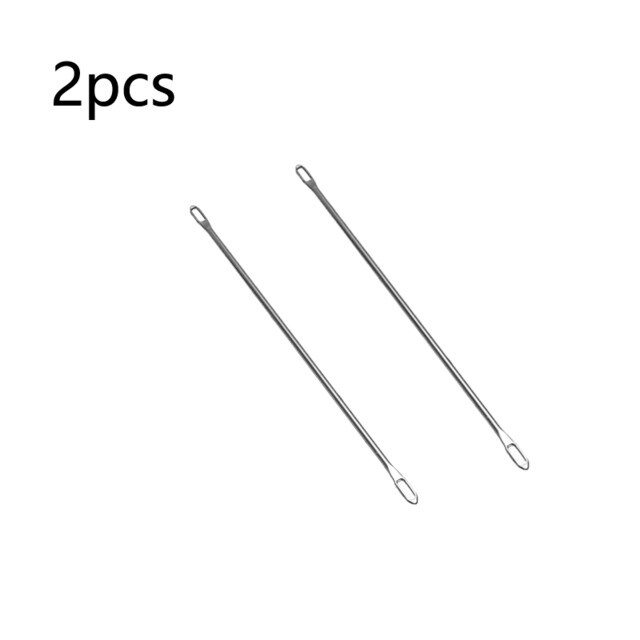 Aguja de doble ojo para máquina de tejer Brother, accesorio para manualidades de costura de suéter, para el hogar, KR588, KR710, KR830, KR850: 2pcs