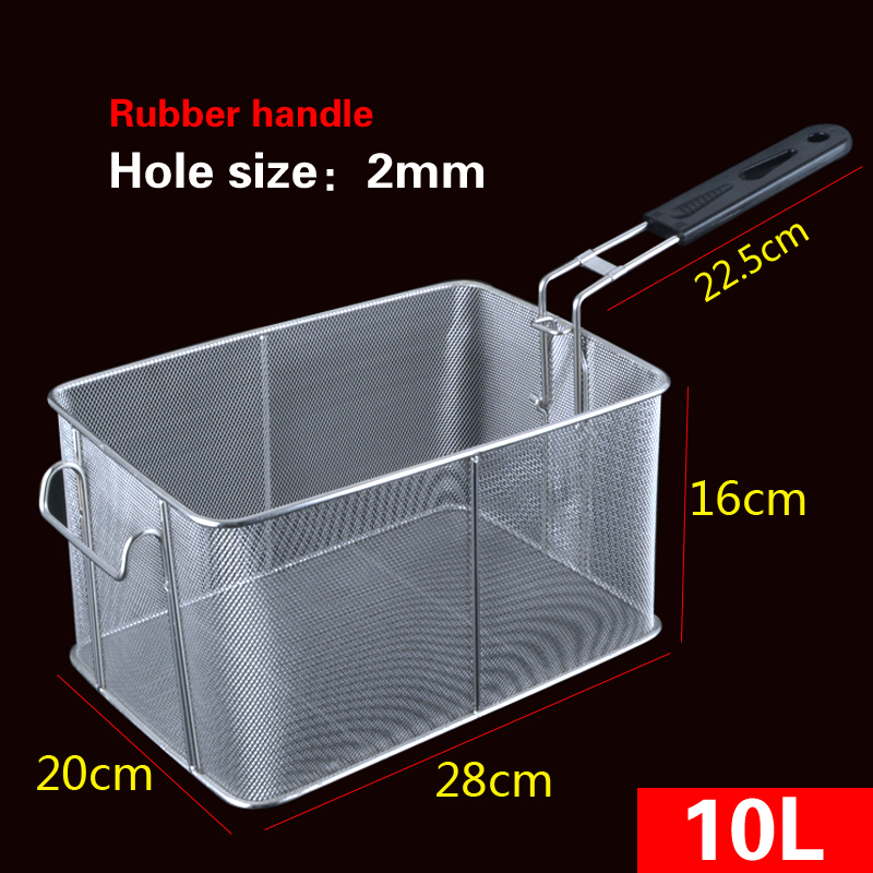 Stainless steel frying basket net French fries basket frying frame square oil control filter frying basket dense frying screen