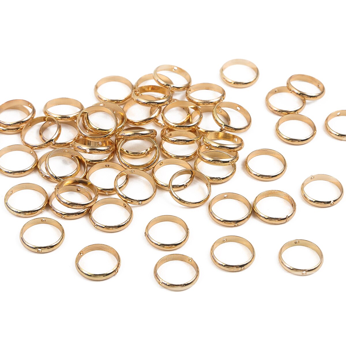 10Stck Kupfer Abstandshalter Perlen springen Ring Stecker Metall verlieren Perlen für Ohrringe Schmuck Machen Zubehör Liefert: KC gold / 10mm 10stck