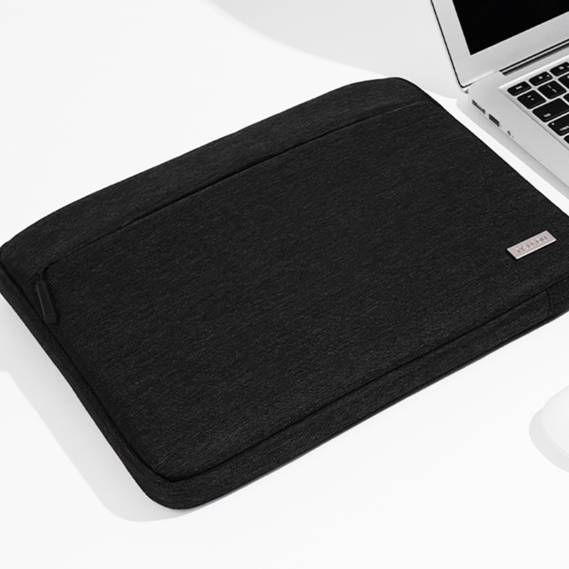 Pc-veske med flere lommer til macbook air 15.3, pc-veske til macbook pro 13 14 16, støtsikker pc-veske til dell/xiaomi: 13- tommer / Svart