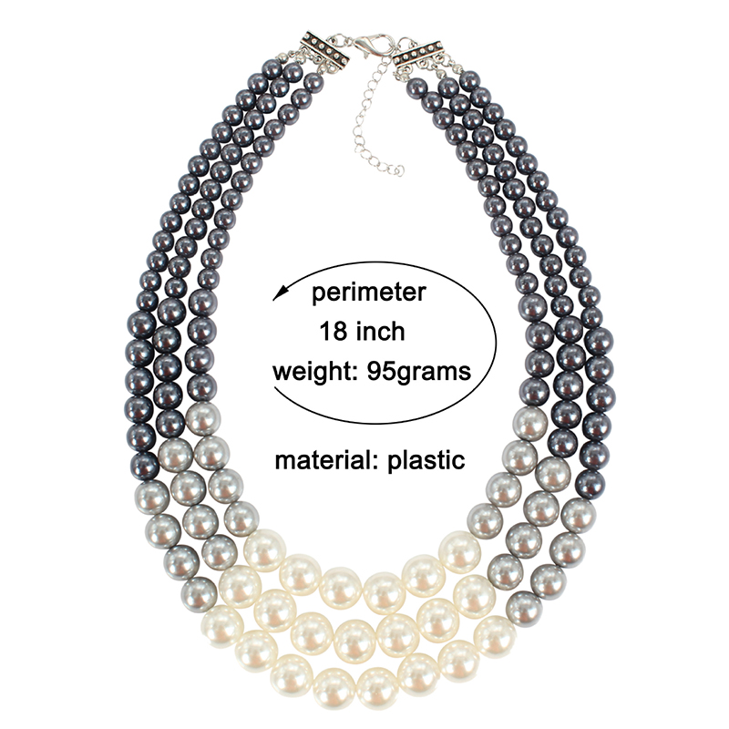 Uddein etnisk udsagn halskæde til kvinder flerlags simuleret perlesmykke bib perler maxi halskæde afrikanske perle smykker