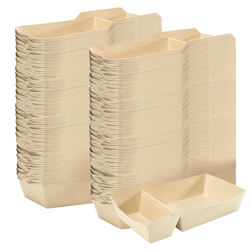 Disposable Paper Snack Box Boats Food Trays Food Paper Trays Boats Snack Nacho Fried Container Takeaway Boxes French Fries Tray