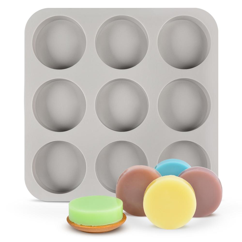 9 holte 3D Silicone Zeep Mold Ronde Vorm Voor Zeep Maken DIY Handgemaakte Vorm Mallen