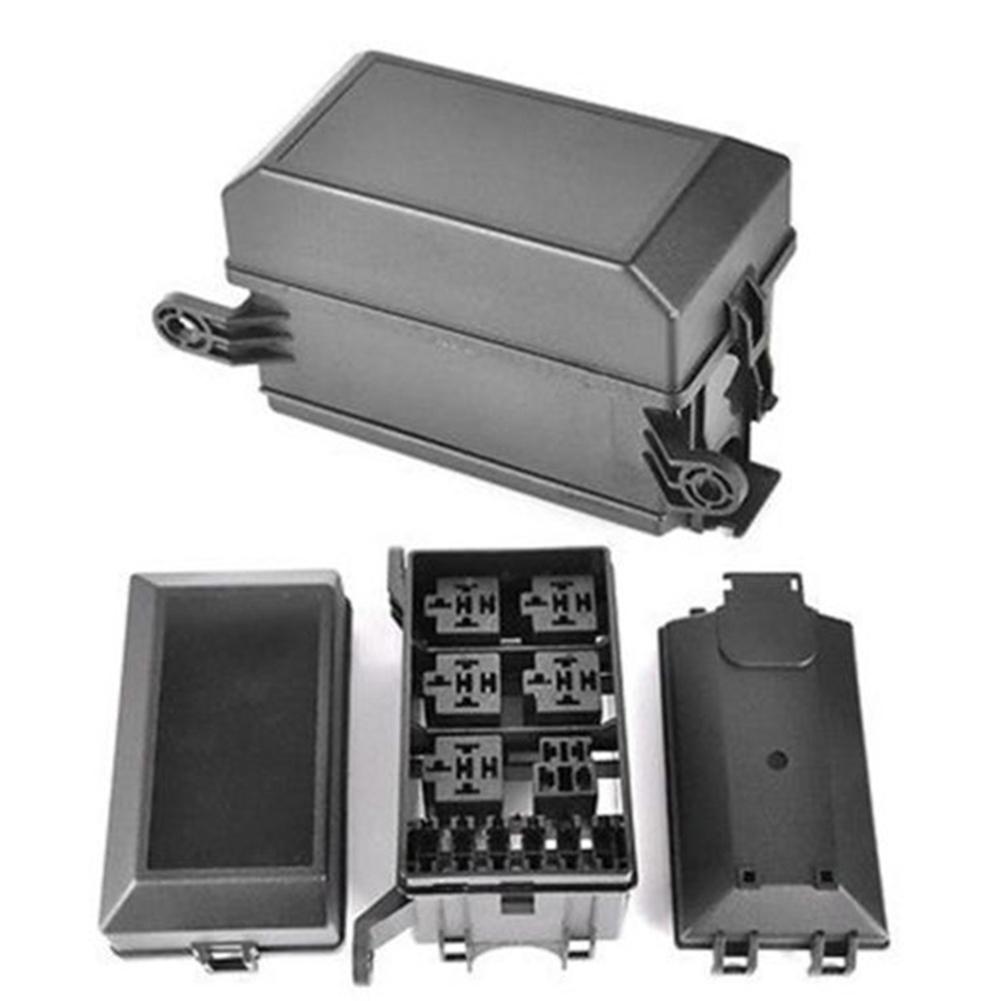 Waterproof Universal Relay Box 6 Relays 6 ATC/ATO Fuses Holder Block 12V for Cars Automobile Boat SUV Jeep Truck UTV ATV RV