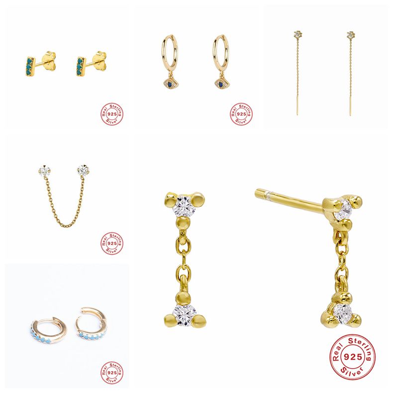 Minimalistischen 925 Sterling Silber Drei Ball Stud Ohrringe Zarte Tiny Dot Ohrringe Knorpel Helix Piercing Kette Ohrringe A30