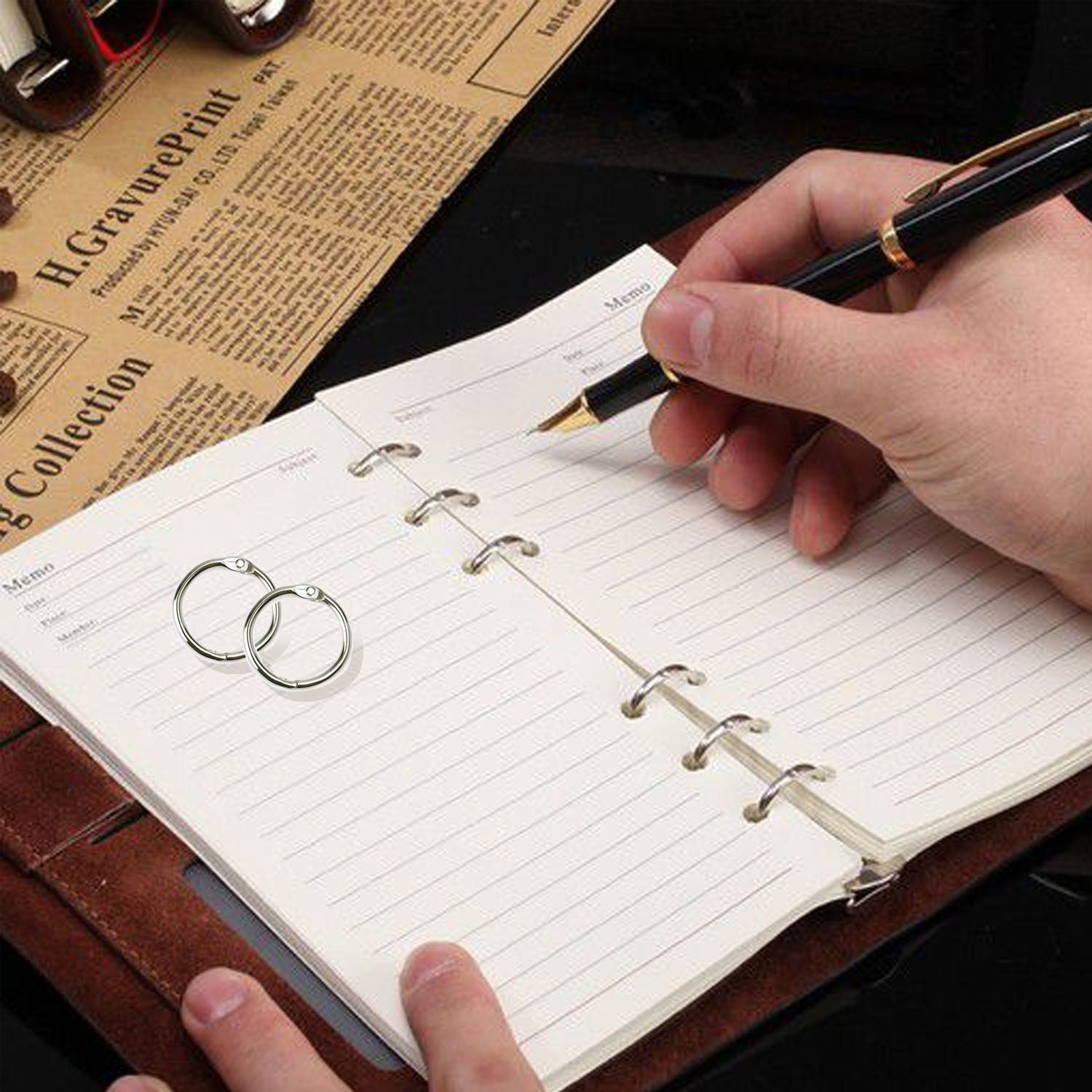 100PCS 25mm Diameter Metal Loose Leaf Ring Binder Binding Ring Clip Album Scrapbook Craft Photo Split Rings Scrapbooking Tool