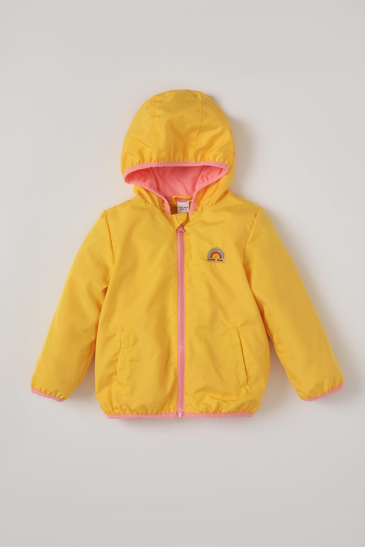 Defacto Lente Babygirl Buitenste Dragen Meisje Paraplu Gedrukt Hooded Dunne Jas Kids Kinderen -T3536A221SP