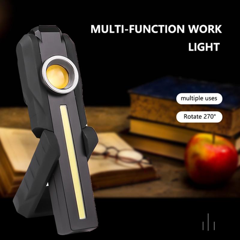Portable LED Work Light Auto Repair Maintenance Light Magnet Charging Emergency Light COB USB Charging Standable Flashlight