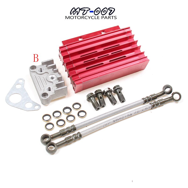 CNC Oil Cooler Kit Radiator Aluminium Adapter Engine Cylinder Cover For ATV Pit Dirt Bike Motocross Motocycle 50CC-125CC