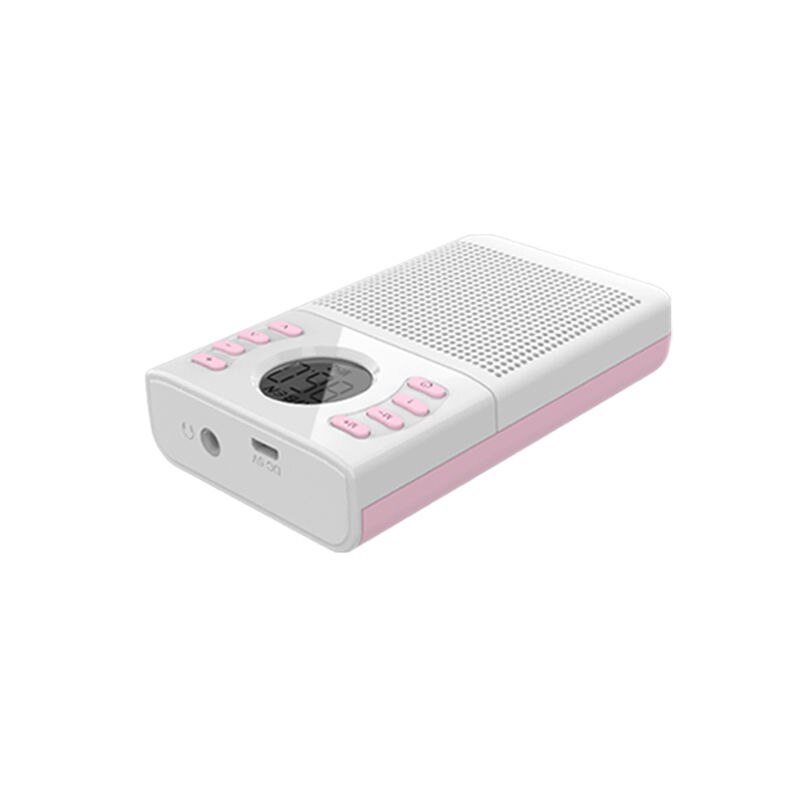 Mini fm radio 50-108 mhz stereo radiohøjttaler med led display blød antenne understøtter slukning af hukommelse 2 strømforsyningstilstande: Lyserød