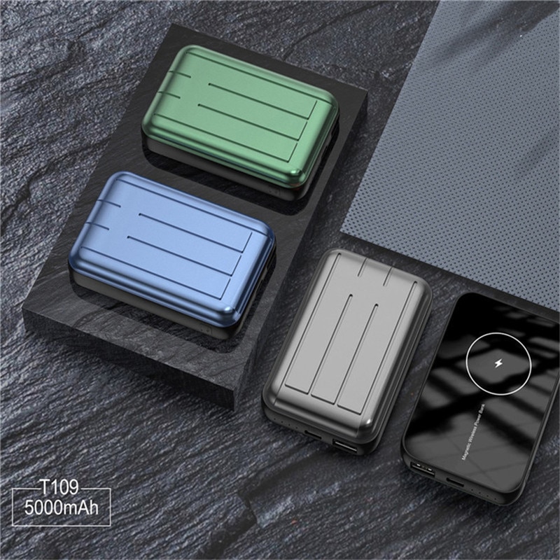 15W Mini Portable Wireless Charging Magnetic Charger For iphone 12 12pro Max 12 Fast Charging Ultra-thin Power Bank Auxiliary