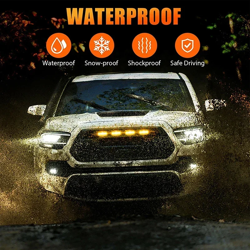 Luces LED universales para coche, luces LED delanteras para parrilla con arnés, lámpara de ojo de águila para camioneta todoterreno, SUV, Ford, Toyota, accesorios para coche