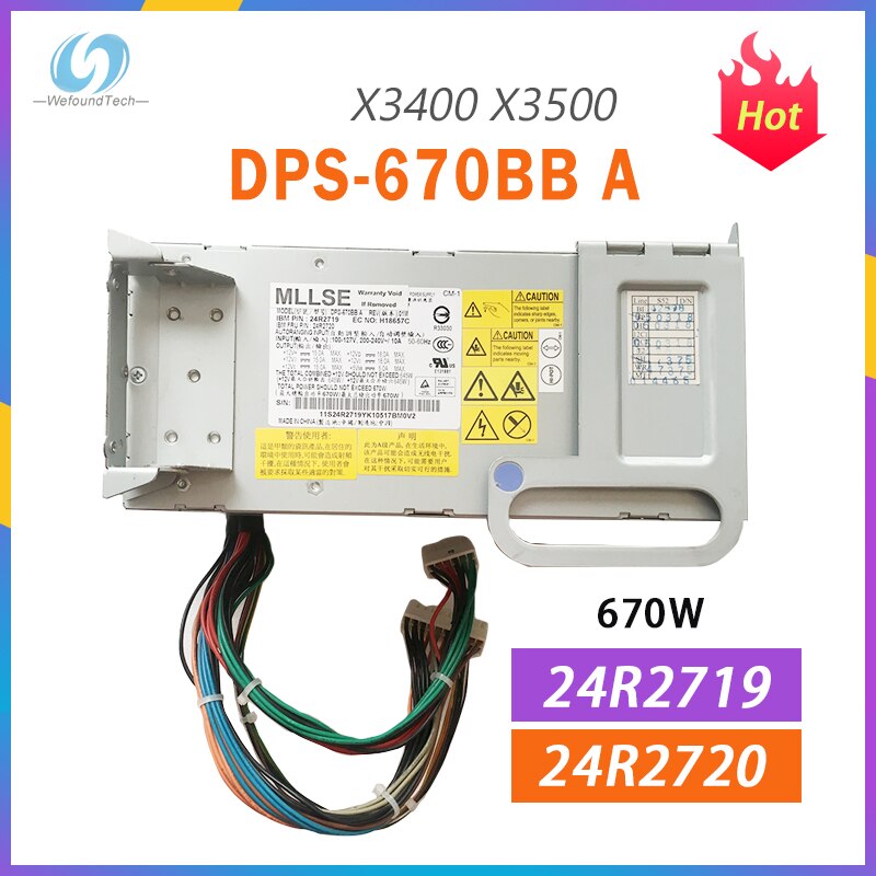 Power Supply for X3400 X3500 670W 24R2719 24R2720 DPS-670BB A Fully Tested