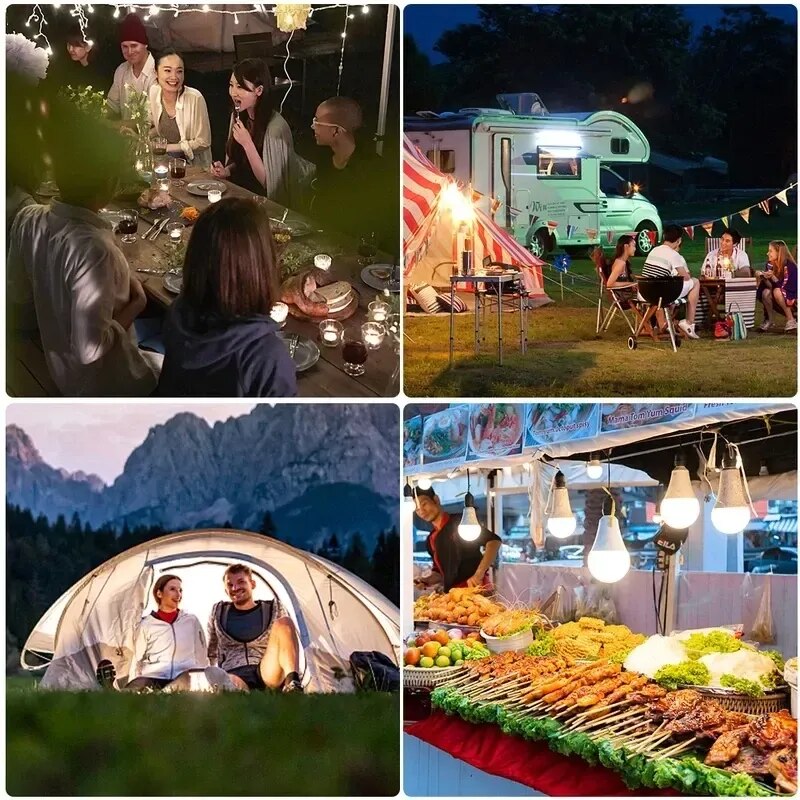 Bulb Lamp Stall Emergency Light Household USB Rechargeable Charging Bulbs Bedroom Outdoor Night Camping Portable Lanterns