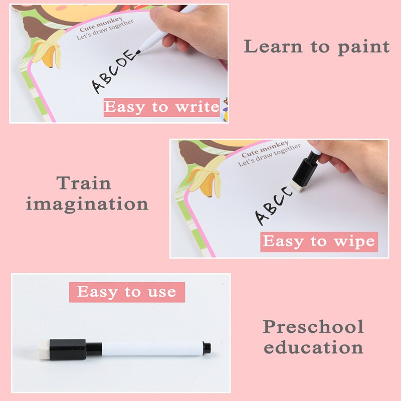 Giocattoli da tavolo da disegno a doppia faccia cancellabili in legno per bambini giocattoli da lavagna riutilizzabili per bambini giocattoli da lavagna da colorare giocattolo educativo per l&#39;apprendimento precoce