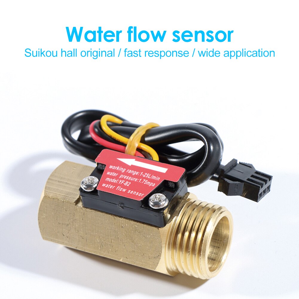 YF-B1 YF-B2 YF-B3 BSP G1/2" Hall Flow Sensor Turbine Meter 1-25L/min Turbine Flow Meter Water Flow Sensor