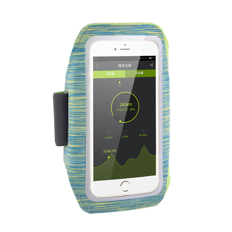 Mobile Phone Cover Case On Hand Holder Running Sport Armband Smartphone arm band bag: Blue