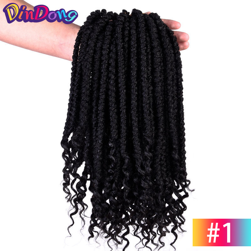 DinDong-Extensions de tresses sénégalaises, tresses au Crochet, tresses synthétiques pures pour femmes, 12 pouces, 12 racines: n ° 1 / 9 Pcs/Lot