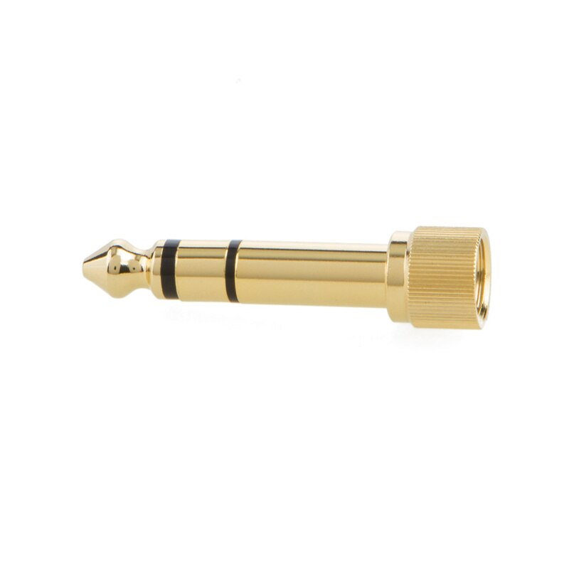 6.35mm Stereo Plug to 3.5mm Stereo Jack Adaptor, 6.35mm Male to 3.5mm Female with Screw,Gold Plated