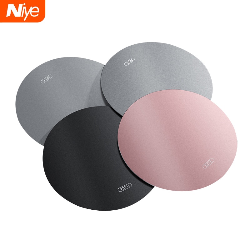 Aluminum Alloy Round Mouse pad Mat Hard Smooth Ultra-thin Waterproof Fast and Accurate Control mouse pad for Gaming Office Home