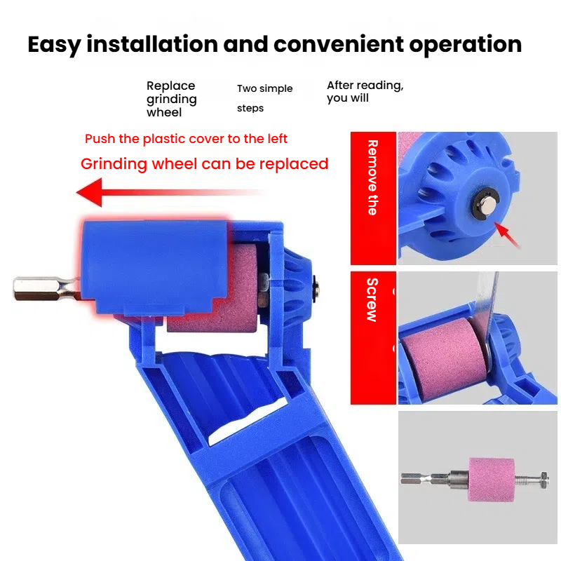 Portable Twist Drill Bit Sharpener Sharpening Tool Drill Sharpener Wrench Corundum Grinding Wheel Millstone Accessories set