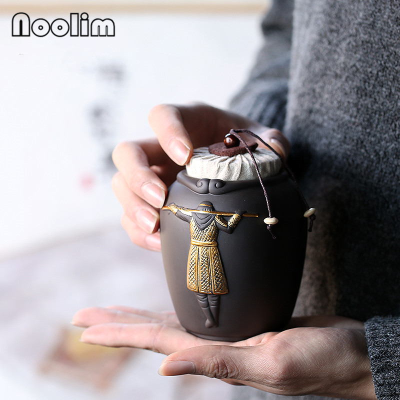 Purpurowa glina mała małrocznie król herbata nosiciel kijów golfowych ceramiczny zbiornik domowy kuchnia zamknięta puszka pudełeczko przenośne kanistry