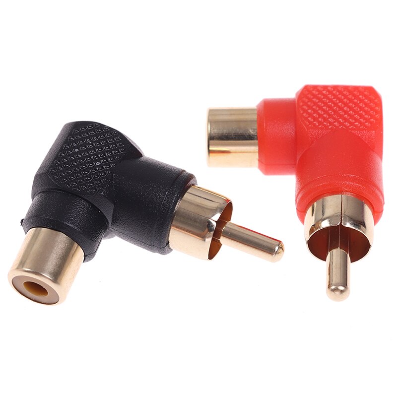 2Stck 90 Grad RCA Rechten Winkel Stecker Stecker Adapter Männlich Zu Weiblich M/F 90 Grad Ellenbogen Audio- Adapter