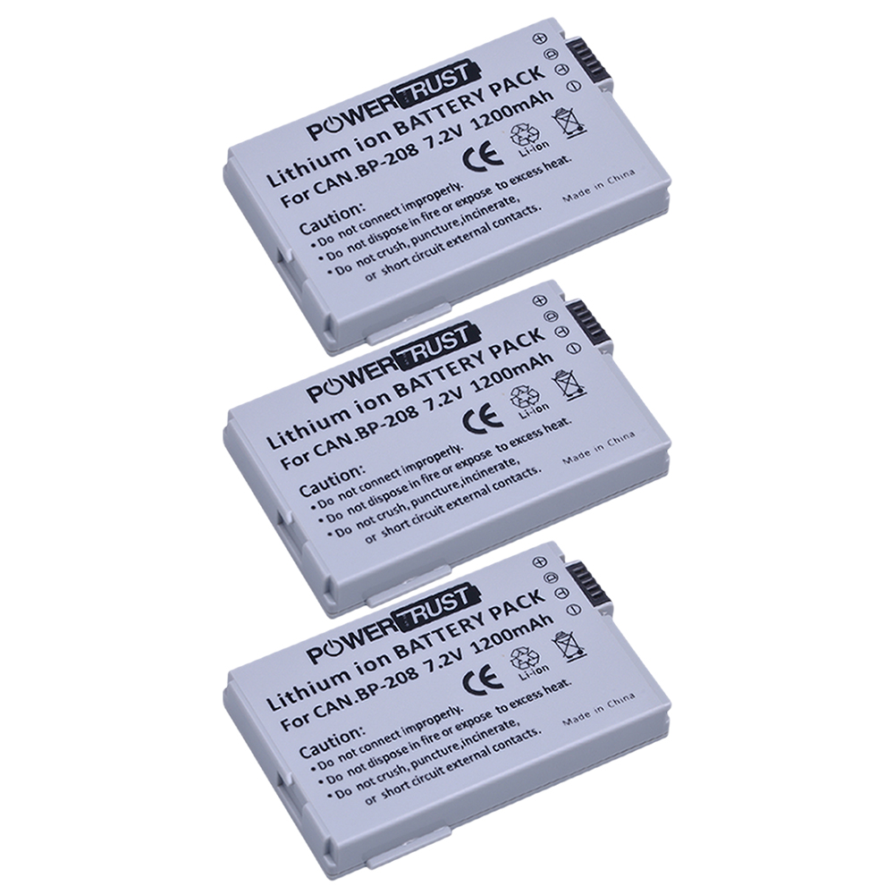 PowerTrust BP-208 BP208 Rechargeable Battery for Canon DC10 DC19 DC20 DC21 DC22 DC40 DC50 DC51 DC95 DC100 DC200 DC201 DC210: Blue