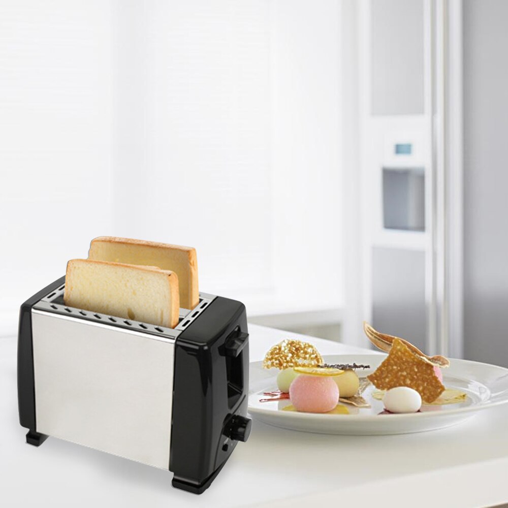 2 Slice 600W Automatic Household Toaster Fully Stainless Steel One-Touch Shortcut Toaster With Six-Speed Temperature Adjustment