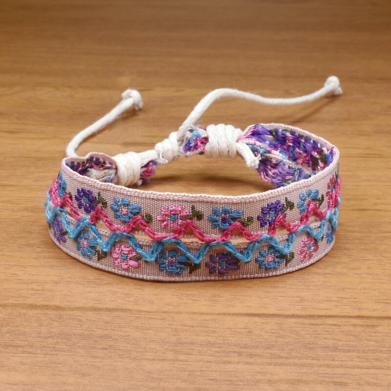 Flower bohemian friendship bracelet for women couple vintage handmade braided macrame wrap pulseras femme