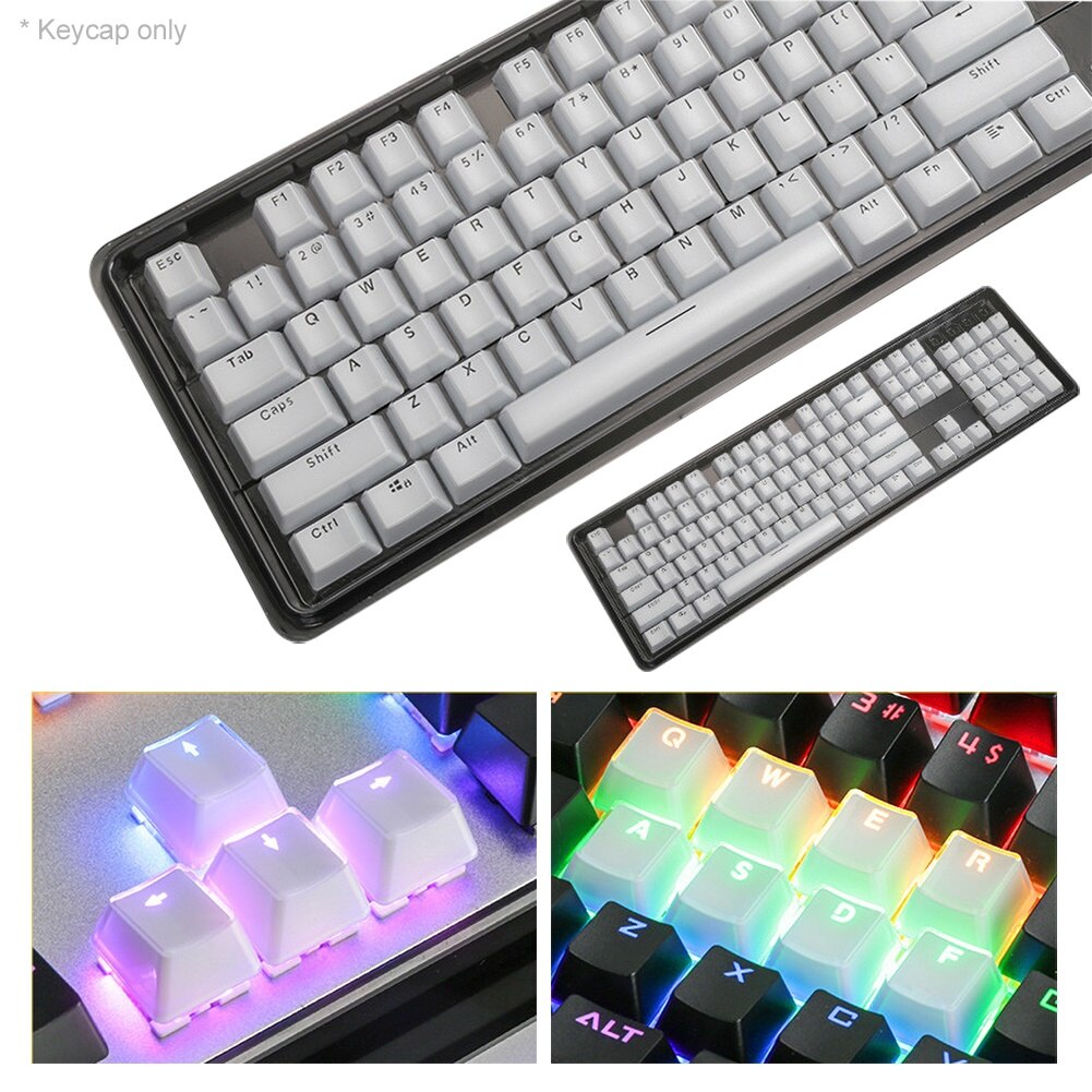104Pcs/Set Translucent Key Cap Cover Mechanical Keyboard Keycaps Replacement