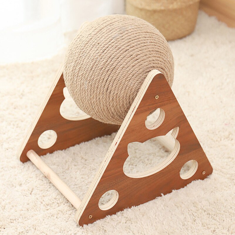 Sisal Rope Cat Scratcher Ball Toys Interactive Scratching Post kitten Toy Furnature Scraper Grinding Scratch Board Ball for Cats: B-Triangle / M